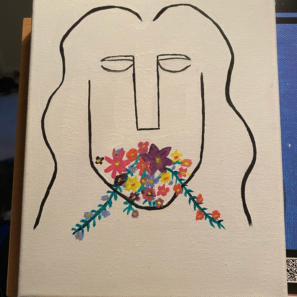 Minimalist woman painting